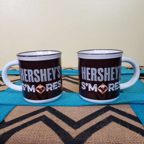 HERSHEY'S S'MORES CUPS MUGS Cups SET OF 2 Pair Collectible Kitchen Decor - Picture 1 of 9
